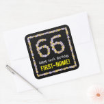 [ Thumbnail: 66th Birthday: Floral Flowers Number, Custom Name Sticker ]
