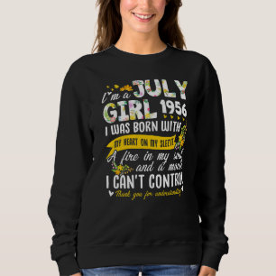 66th Birthday Floral Girl  July 1956 Sweatshirt
