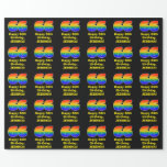 [ Thumbnail: 66th Birthday: Fun, Colorful Rainbow Inspired # 66 Wrapping Paper ]