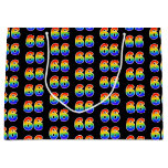 [ Thumbnail: 66th Birthday: Fun Rainbow Event Number 66 Pattern Gift Bag ]