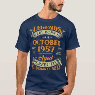 66th Birthday Gift Legends Born In October 1957 66 T-Shirt