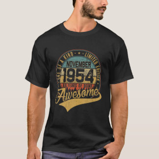 66th Birthday Gift Retro November 1954 66 Yrs Old T-Shirt