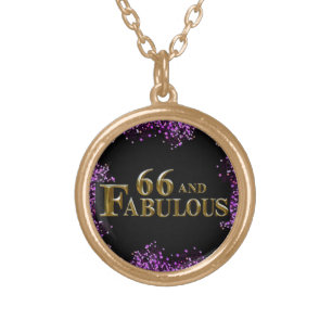 66th Birthday  Gold Plated Necklace