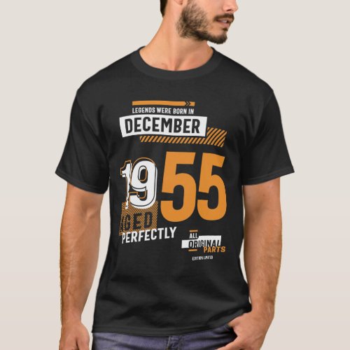 66th Birthday Legends Were Born In December 1955 T_Shirt
