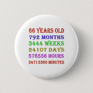 66th Birthday Milestones Button
