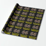 [ Thumbnail: 66th Birthday: Name & Faux Wood Grain Pattern "66" Wrapping Paper ]