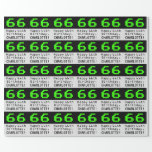 [ Thumbnail: 66th Birthday - Nerdy / Geeky Style "66" and Name Wrapping Paper ]