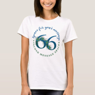 66th Birthday Or Anniversary Peacock Feathers T-Shirt