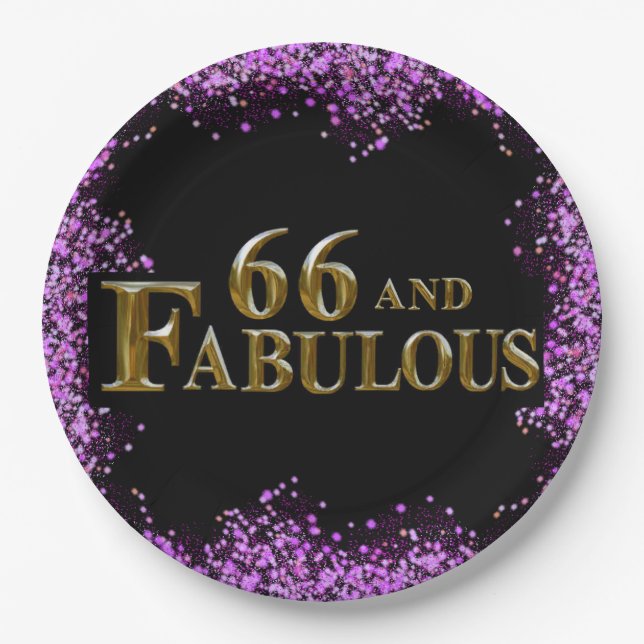 66th Birthday  Paper Plates (Front)