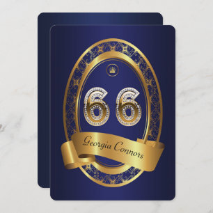 66th,birthday party woman man,elegant color invitation
