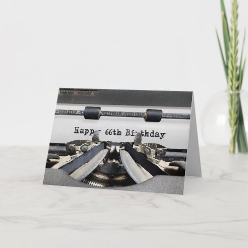 66th Birthday Retro Typewriter  Card