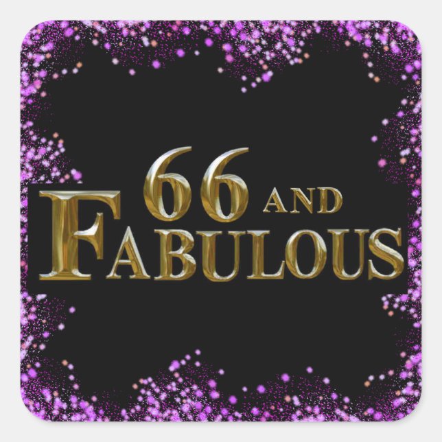 66th Birthday  Square Sticker (Front)
