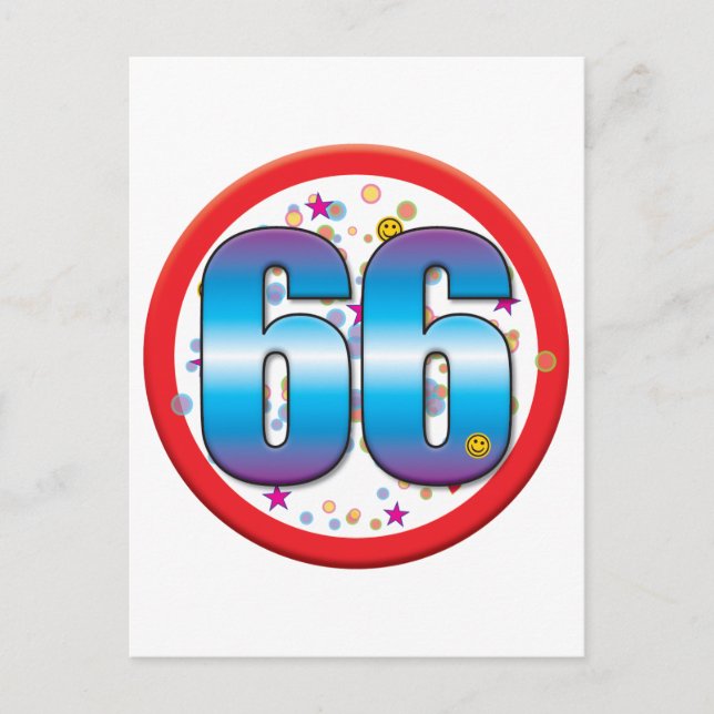 66th Birthday v2 Postcard (Front)