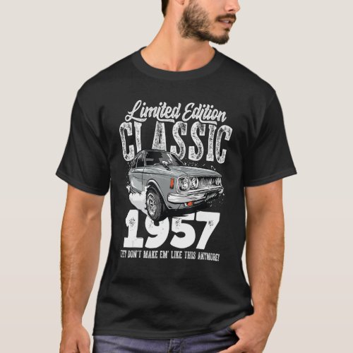66th birthday Vintage Classic Car 1957 B day 66 ye T_Shirt