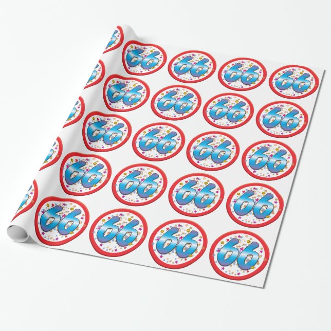66th Birthday Wrapping Paper (Unrolled)