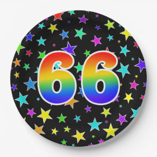 66th Event: Bold, Fun, Colorful Rainbow 66 Paper Plates