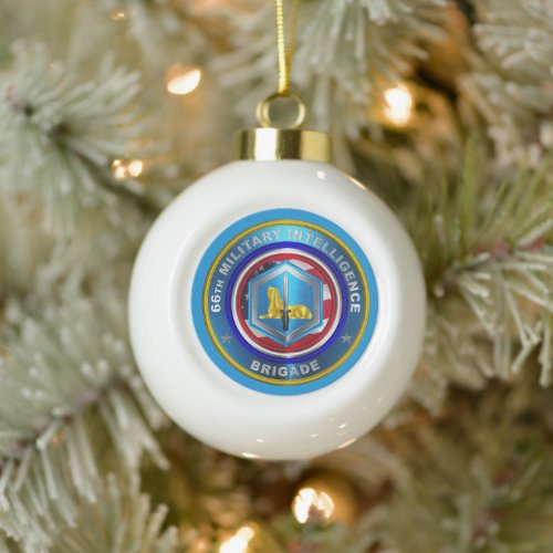 66th Military Intelligence Brigade  Ceramic Ball Christmas Ornament
