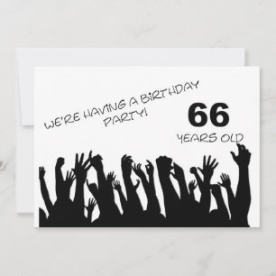 66th party invitation with cheering crowds
