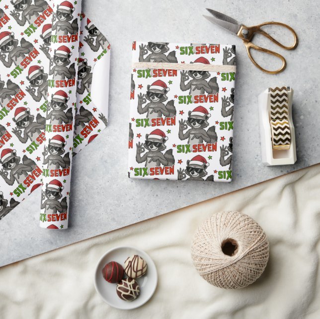 67 6 7 Christmas Six Seven meme Wrapping Paper (Crafts)