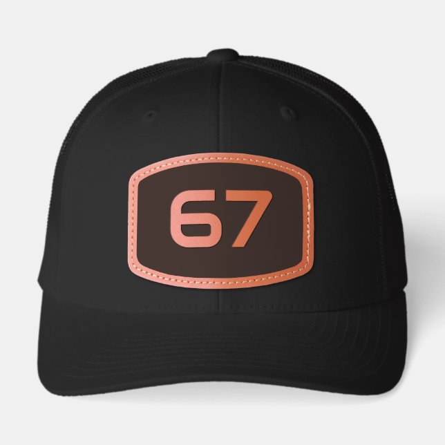 67 6-7 Six-Seven Slang Word of Year                Leather Patch Hat (Front)