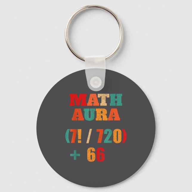 67 Alpha Gen Teacher Humor Math Six Slang Seven Hu Keychain (Front)