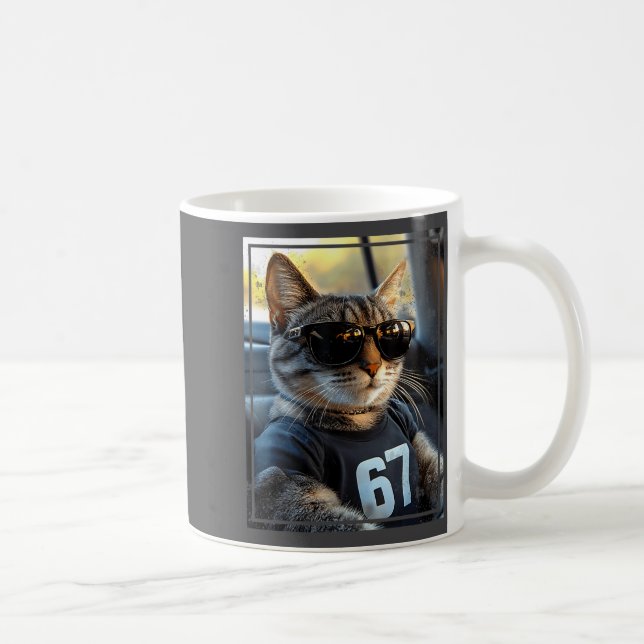 67 And Still Cool Funny Birthday Meme Cat  Coffee Mug (Right)