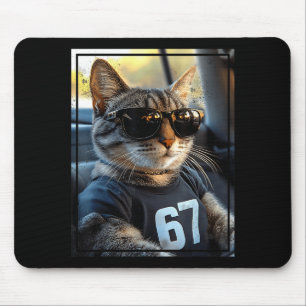 67 And Still Cool Funny Birthday Meme Cat Mouse Pad