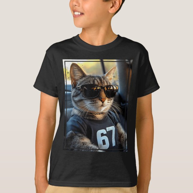 67 And Still Cool Funny Birthday Meme Cat  T-Shirt (Front)