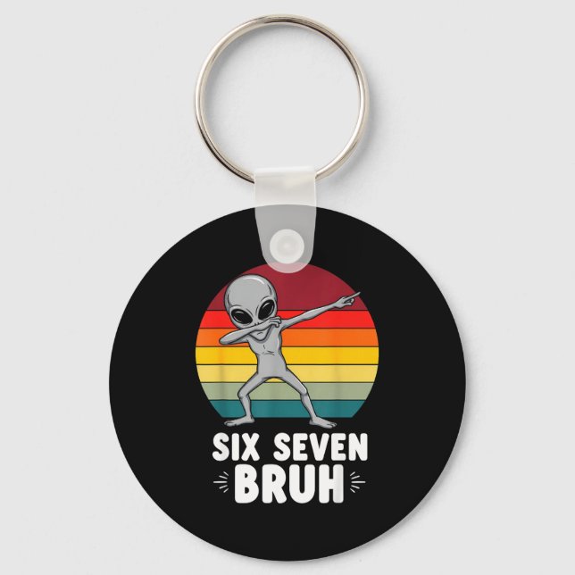 67 Animals Funny 67 Brainrot Youth Kids Alien 67  Keychain (Front)