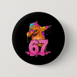67 Animals Funny 67 Brainrot Youth Kids Capybara 6 Button