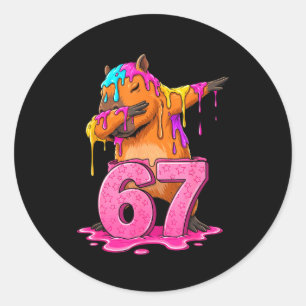 67 Animals Funny 67 Brainrot Youth Kids Capybara 6 Classic Round Sticker
