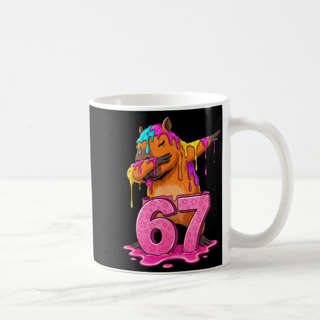 67 Animals Funny 67 Brainrot Youth Kids Capybara 6 Coffee Mug (Right)