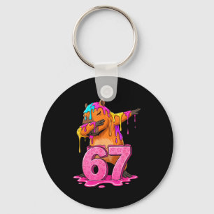 67 Animals Funny 67 Brainrot Youth Kids Capybara 6 Keychain