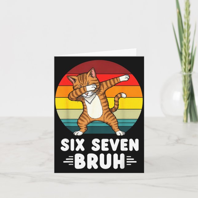 67 Animals Funny 67 Brainrot Youth Kids Cat 67  Card (Front)