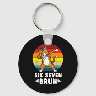 67 Animals Funny 67 Brainrot Youth Kids Cat 67  Keychain