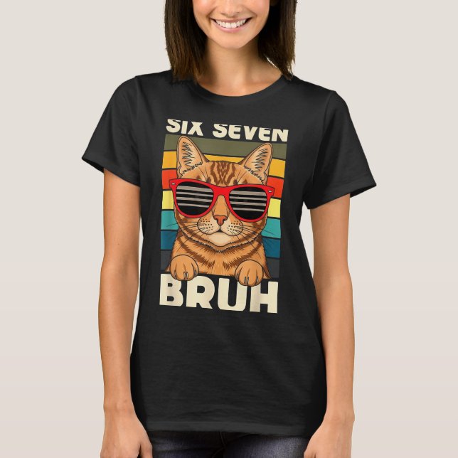 67 Animals Funny 67 Brainrot Youth Kids Cat 67  T-Shirt (Front)