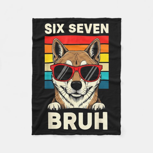 67 Animals Funny 67 Brainrot Youth Kids Dog 67  Fleece Blanket (Front)