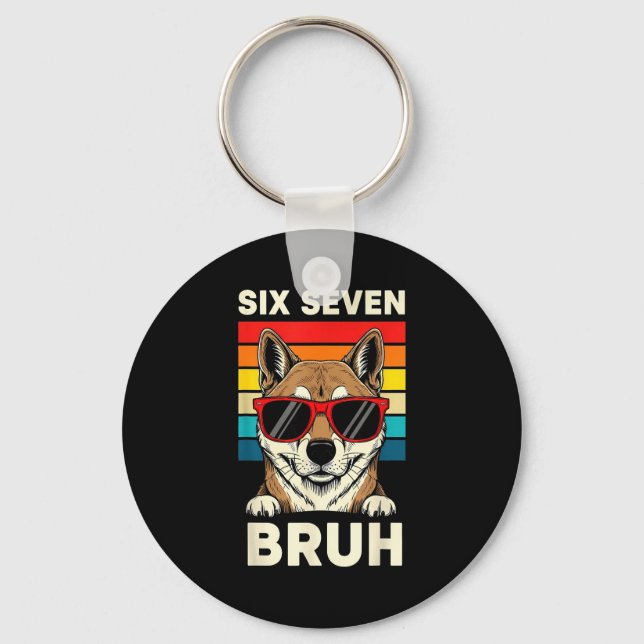 67 Animals Funny 67 Brainrot Youth Kids Dog 67  Keychain (Front)