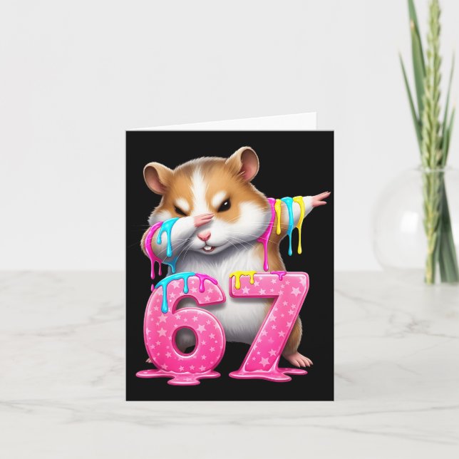 67 Animals Funny 67 Brainrot Youth Kids Hamster 67 Card (Front)