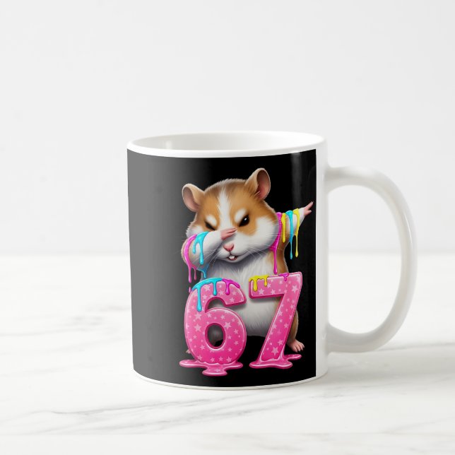 67 Animals Funny 67 Brainrot Youth Kids Hamster 67 Coffee Mug (Right)
