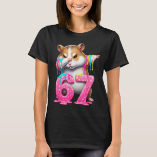 67 Animals Funny 67 Brainrot Youth Kids Hamster 67 T-Shirt