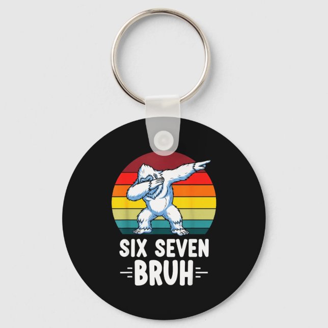 67 Animals Funny 67 Brainrot Youth Kids Yeti 67  Keychain (Front)