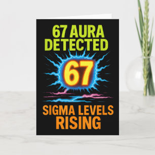 67 Aura Detected Sigma Levels Rising Six Seven Riz Card