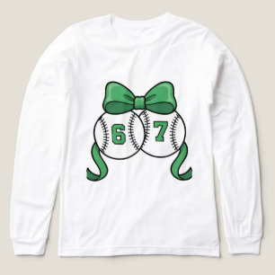 67 baseball bow st patricks day lucky sports  Tri-Blend shirt