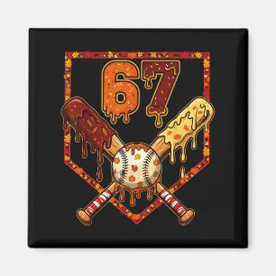 67 Baseball Drip Thanksgiving Six Seven Boys Teens Magnet