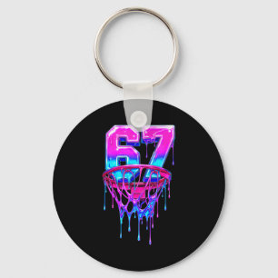 67 Basketball Drip Six Seven Funny Keychain