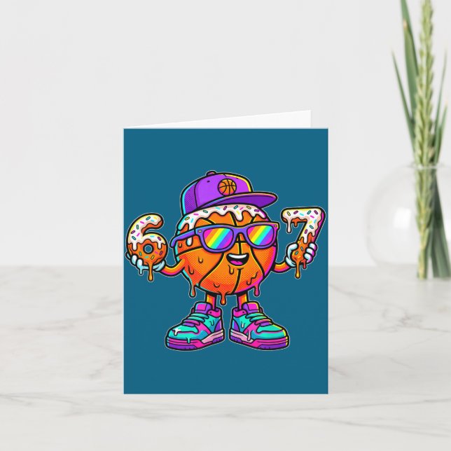 67 Basketball Drip Six Seven Funny Meme Gen Alpha  Card (Front)
