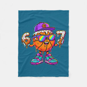 67 Basketball Drip Six Seven Funny Meme Gen Alpha  Fleece Blanket
