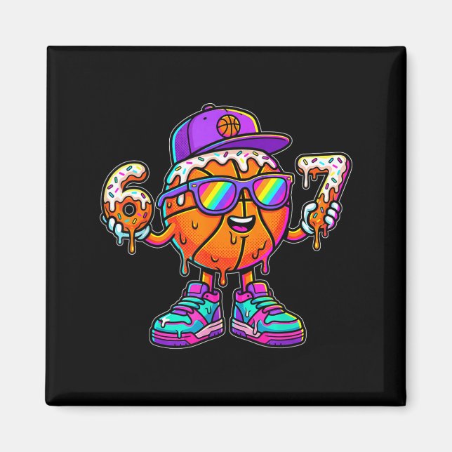 67 Basketball Drip Six Seven Funny Meme Gen Alpha  Magnet (Front)
