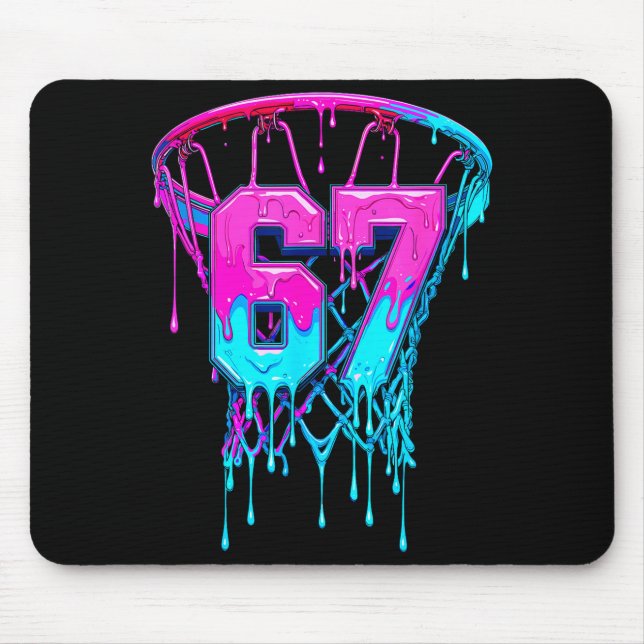 67 Basketball Drip Six Seven Funny  Mouse Pad (Front)